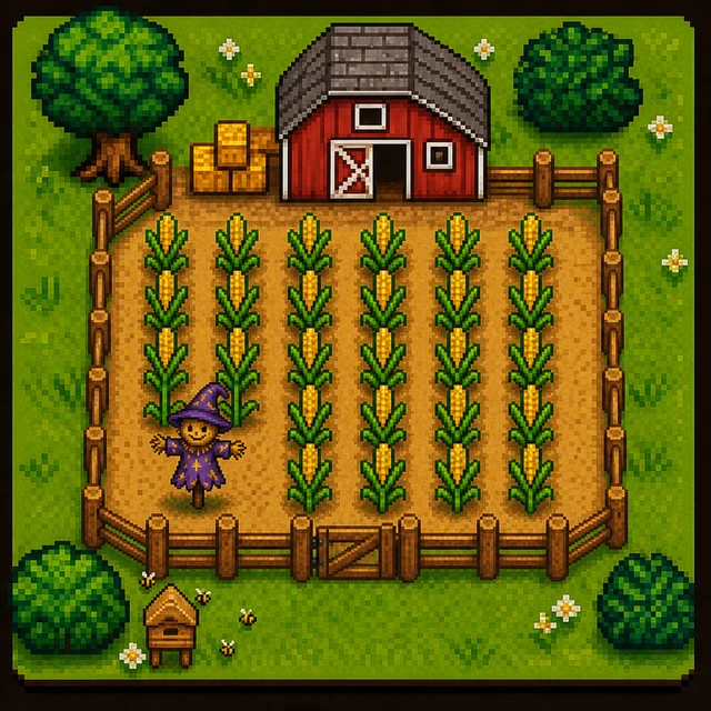 Yield Farm plot, corn · wizard · LV 2